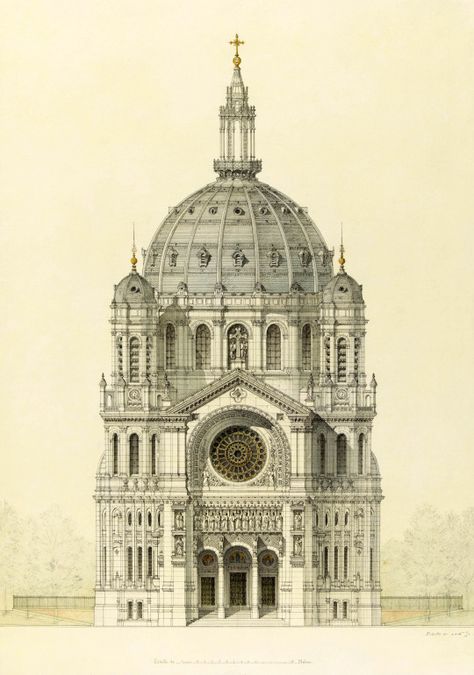 ARCHI/MAPS Plans Architecture, Gothic Cathedrals, Cathedral Architecture, Gothic Cathedral, Vintage Architecture, Architecture Design Concept, Architectural Prints, Classic Architecture, Architectural Drawing