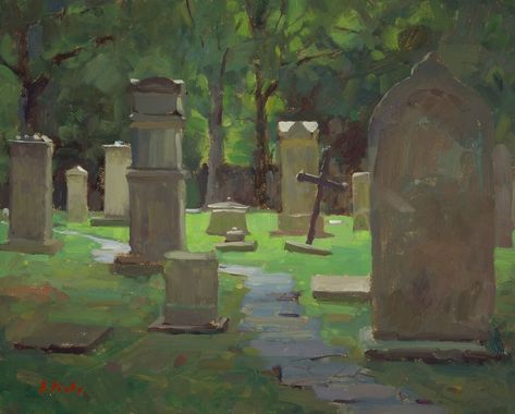 Here's a Plein air painting I did on a disused cemetery. There are a lot of interesting and very old gravestones with beautiful textures… Three Color Palette, Blair Brown, The Comfort Zone, Out Of My Comfort Zone, Cemetery Art, Rain Storm, My Values, My Color, Plein Air Paintings