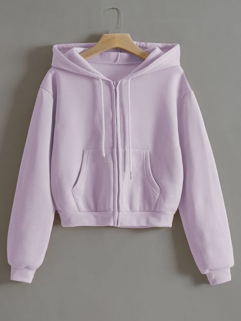 Light Purple Zip Up Hoodie Outfit, Purple Off Shoulder Top, Pijamas Women, Purple Hoodie, Women Sweatshirts, Khaki Fashion, Fashionista Clothes, Crop Hoodie, Lilac Purple