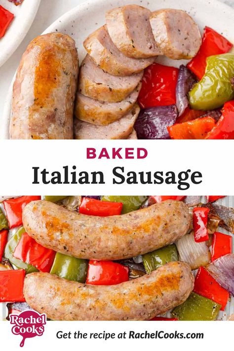 Need a new back pocket dinner idea? Baked Italian sausage is just that! With only a few minutes of prep, you can have a satisfying main dish ready for pairing with a simple side. Flavorful, customizable, and oh-so-easy! Roasted Italian Sausage, Baked Italian Sausage, Italian Sausage Peppers, Sausage Peppers Onions, Italian Sausage Recipe, Zucchini Recipes Baked, Sausage Peppers And Onions, Italian Sausages, Entertaining Appetizers