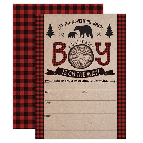 Mama Bear Baby Shower, Lumberjack Baby Shower Invitations, Woodsy Baby Showers, Boy Baby Shower Invitations, Owl Baby Shower Invitations, Plaid Baby Shower, Deer Baby Shower Invitations, Lumberjack Baby Shower, Lumberjack Baby