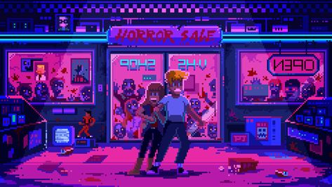 Zombies on Behance Pixel Art Background, Pixel Animation, Arte 8 Bits, 8bit Art, Cool Pixel Art, Pix Art, Animation Artwork, Pixel Art Games, Cyberpunk City