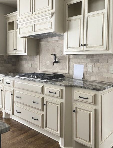 Sherwin Williams Antique White, Cream Colored Kitchens, Cream Colored Kitchen Cabinets, Cream Colored Cabinets, Off White Kitchen Cabinets, Kylie M Interiors, Cream Kitchen Cabinets, Cream Paint Colors, Antique White Kitchen Cabinets