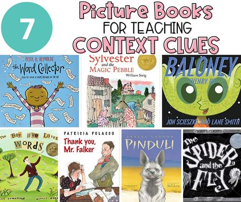 Check out this list of picture books for teaching context clues! These 7 mentor texts are sure to engage your first and second grade students! Context Clues Mentor Text Picture Books, Context Clues First Grade, Teaching Context Clues, Context Clues Lesson, Unknown Words, 2nd Grade Books, Missing Tooth, Picture Clues, Reading Unit