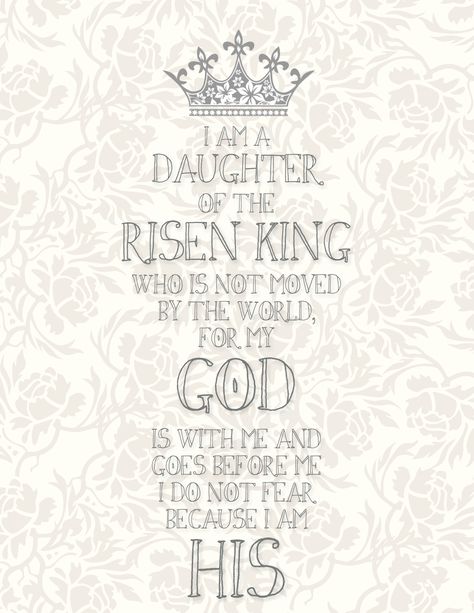 What a blessing it is to be a Daughter of the King!  Here's a free printable for you...with love from me.  www.treasuredandblessed.blogspot.com You Are The Daughter Of The King Quote, You Are A Daughter Of The King, I Am Daughter Of The King, I Am The Daughter Of A King, Daughter Of The King Tattoo, Daughter Of A King, Daughter Of The King, The Meaning Of Life, Zig Ziglar