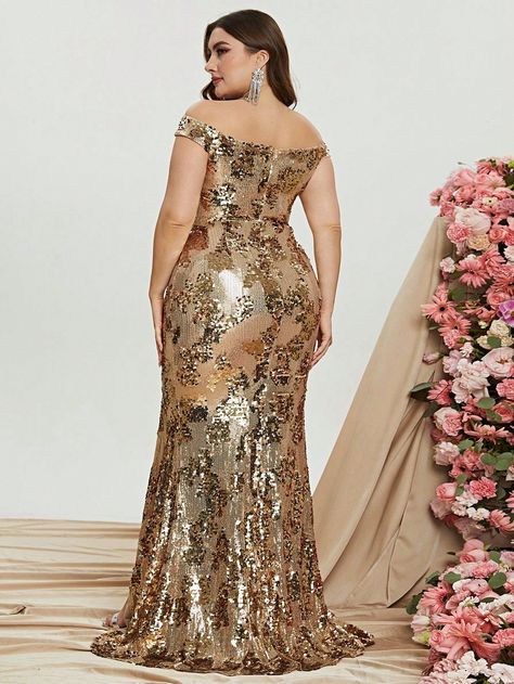 Rose gold sequin bridesmaid dress