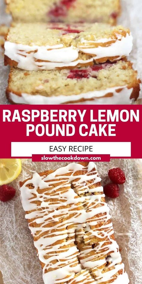 Fresh zingy and perfect for a novice baker, this lemon raspberry pound cake is the sweet treat you've been looking for! Perfect for dessert or an afternoon snack with a cup of coffee. Fresh Raspberry Desserts, Raspberry Pound Cake, Raspberry Recipes Dessert, Raspberry Oatmeal, Raspberry Desserts, Fruity Cake, Raspberry Recipes, Cookie Cake Recipe, Lemon Pound Cake