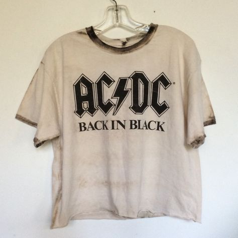 Ac/Dc Back In Black Tee Brand New Officially Licensed Vintage Retro Ac/Dc Lightning Bolt Rock And Roll Icons Band 1980 Us Tour Back In Black Album Adult Men's Style Crop Tie Dye Tee Is Slightly Different. Destroyed Vintage Wash Tie-Dye T-Shirt. 100% Cotton Large Chest 22” Length 22” 3xl Chest 28” Length 24” Ac/Dc Back In Black Graphic T Shirt Ac/Dc Destroyed Vintage Wash Tee Back In Black Music Graphic Crop Band T Shirt 80s Band Shirts, Band Shirt Outfits, Vintage Rock Tees, Vintage Rock T Shirts, Vintage Band Shirts, Acdc Shirt, Vintage Band T Shirts, Rocker Tee, Vintage Band Tees