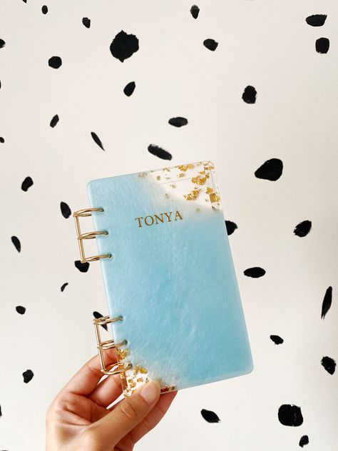 Personalized resin notebook/journal in A6 to easily carry around in your purse/bag Resin Notebook, Brampton Ontario, Notebook Journal, Purse Bag, Journal Notebook, Handmade Shop, Ontario, Personalized Gifts, Small Business