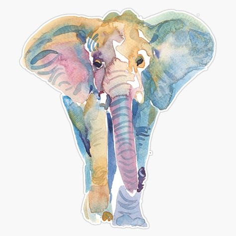 PRICES MAY VARY. Title: Watercolor Elephant Bumper Sticker Window Vinyl Decal 5". Product Type: Categories > Exterior Accessories > Bumper Stickers, Decals & Magnets > Decals Elephant Watercolor, Animal Art Print, Colorful Elephant, Watercolor Elephant, Elephant Painting, Elephant Art, An Elephant, Arte Animal, Watercolor Inspiration