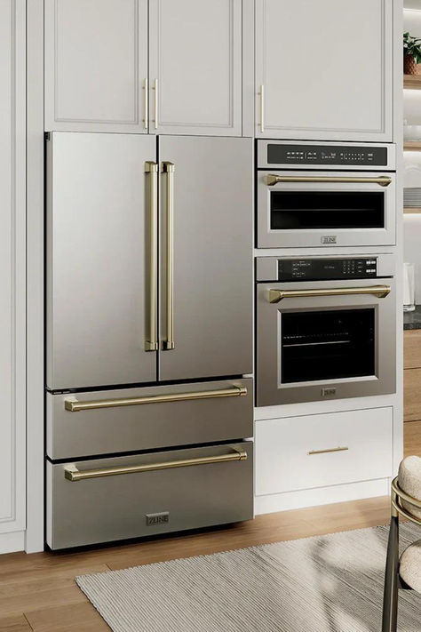 Upgrade your kitchen with ZLINE Appliances, available at discounted prices from Farmhouse Kitchen and Bath!   Explore a wide range of luxury kitchen appliances including gas ranges, range hoods, refrigerators, microwaves, and more. ZLINE combines energy efficiency with premium design, perfect for achieving a modern farmhouse or rustic kitchen style.   Shop now and enjoy FREE shipping on all orders while transforming your home with top-tier, smart appliances designed to elevate any space! Zline Appliances, Luxury Kitchen Appliances, Jenn Air Appliances, Gas Ranges, Kitchen Appliances Luxury, Condo Remodel, Luxury Appliances, Appliances Design, Kitchen Range