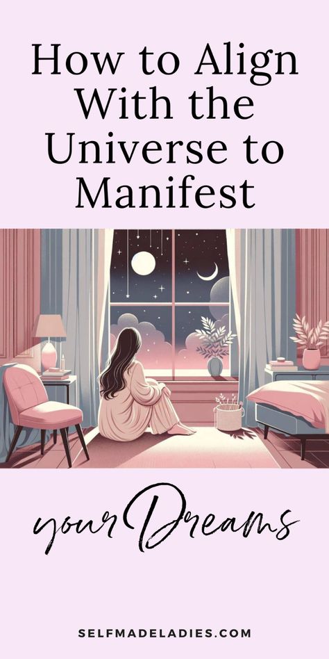 Pin with title: How to Align With the Universe to Manifest Your Dreams Manifestation Goals, My Manifestation, Free Vision Board, Inspired Action, Vision Board Kit, Manifestation Meditation, Goals And Dreams, Spiritual Living, Manifest Your Dreams