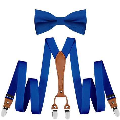 PRICES MAY VARY. The set includes 1* Pre-tied Bow tie & 1*Shirts Holder and 1*Y Shape Suspenders. Suspender size: suspender width is 1", length adjustable and total length Up to 45". Bow Tie size:2.4 inches (6cm) wide and 4.72 inches(12cm)long Suspender with STRONG CLIPS - Our suspenders' clips made of high quality strong metal, not easy to rust, not easy to fall off and not easy deformation. Bow tie easy to wear due to it is already pre-tied, 4 clips suspender great for trousers, Jeans, suit, s Jeans Suit, Suspenders Wedding, Black Suspenders, Trousers Jeans, Pre Tied Bow Tie, Wedding Formal, Formal Wedding, Suspenders, Formal Event