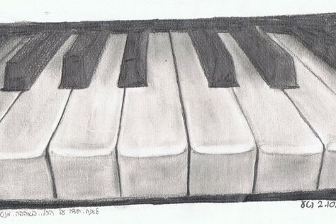 My piano - Drawing by OoOoNettaoOoO (print image) Easy Still Life Drawing, Easy Pencil Drawings, Drawing Dragon, Piano Art, Easy A, Still Life Drawing, Drawing For Beginners, Arte Pop, A Pencil