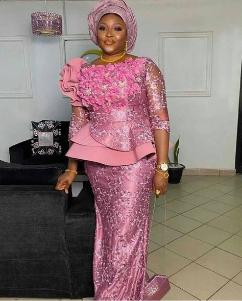 Latest Lace Skirt and Blouse Styles in 2022 and 2023 - Kaybee Fashion Styles Lace Skirt And Blouse Nigerian Latest, Lace Skirt And Blouse Styles, Lace Blouse Styles, Latest Lace Styles, Lace Skirt And Blouse, Nigerian Lace Dress, Skirt And Blouse Styles, Lace Dress Classy, Stylish Naija