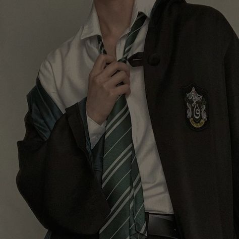 Slytherin Aesthetic Outfit, Slytherin Uniform, Harry Potter Uniform, Aesthetic Slytherin, Slytherin Clothes, Slytherin Outfit, Malfoy Aesthetic, Rabastan Lestrange, Slytherin Fashion