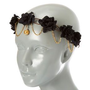 Black Flower Crown, Estilo Grunge, Stil Inspiration, Black Flowers, Black Flower, Floral Headbands, Head Accessories, Fantasy Jewelry, Flower Headband