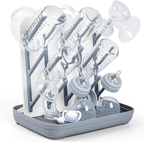 Amazon.com: Termichy Baby Bottle Drying Rack: Large Vertical Bottle Dryer Rack Holder - Space Saving Standing Dring Rack for Baby Bottles and Pump Part Cleaning (Gray) : Baby Baby Bottle Drying Rack, Bottle Dryer, Bottle Drying Rack, Baby Bottle Holders, Dryer Rack, Baby Food Containers, Bottle Cleaner, Baby Must Haves, Bottle Rack