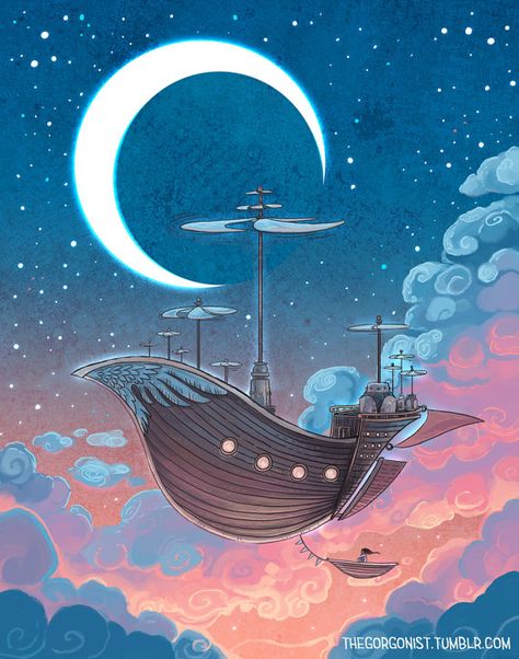 Peculiar Art, Inspiration Artwork, Dream Illustration, Art Et Illustration, Arte Fantasy, Art And Illustration, 판타지 아트, The Ship, Childrens Illustrations