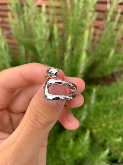 Abstract Rings, Unique Sterling Silver Jewelry, Funky Glasses, Chunky Silver Rings, Silver Ring Designs, Y2k Men, Chunky Ring, Dope Jewelry, Chunky Jewelry