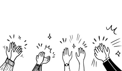 Clapping Hands Illustration, Doodle Hands Drawing, Hand Illustration Drawing, Clapping Drawing, Hand Drawn Graphic Design, Hand Drawn Illustrations, Clapping Illustration, Clapping Hands Drawing, Thumbs Up Doodle