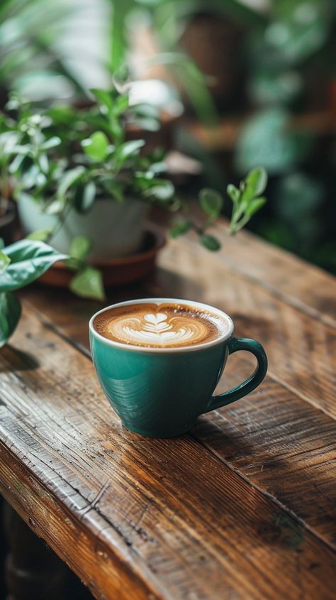 Coffee Cup on Table Coffe Pic Ideas, Coffee Plant Photography, Coffee And Plants Aesthetic, Coffee Photography Aesthetic, Coffee Vibes Aesthetic, Cup On Table, Cup Photography, Morning Coffee Photography, Cottage Photography