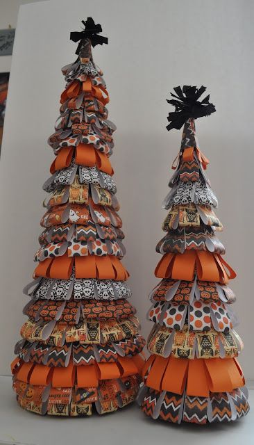 Diy Halloween Tree, Halloween Tree Decorations, Halloween Paper Crafts, Halloween Tree, Ideas For Halloween, Halloween Ribbon, Fall Halloween Crafts, 12 December, Halloween Trees