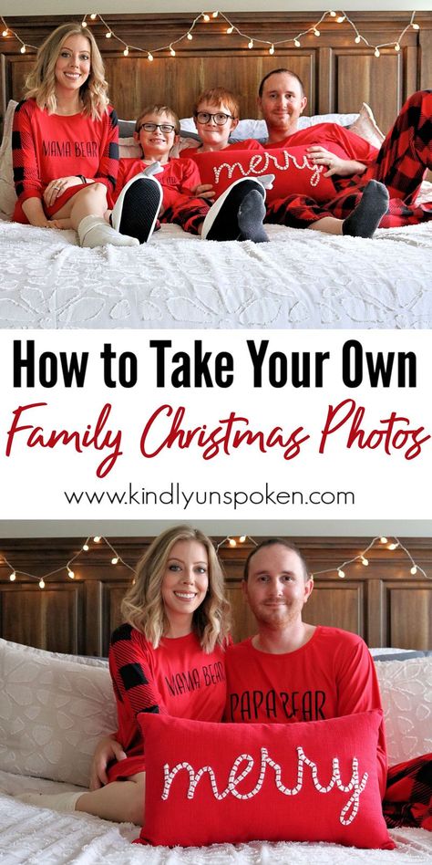 Easy Christmas Photoshoot Ideas, Outdoor Holiday Photoshoot, Diy Family Christmas Photos, Diy Christmas Family Photo, Christmas Photos At Home, Christmas Pajama Pictures, Christmas Photoshoot Kids, Diy Christmas Photoshoot, Diy Christmas Pictures