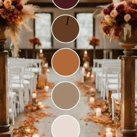 🍂 Fall in Love with These Gorgeous Autumn Palettes 🍁 Planning your dream wedding this fall? Whether you’re drawn to rich jewel tones, earthy neutrals, or moody darks, we’ve got the perfect color inspiration for you. Swipe through for our favorite fall color combinations that will add warmth and elegance to your special day! 1- Warm Neutrals & Copper Accents. 2- sage green, burnt orange, rust red, deep burgundy. 3- Deep burgundy, chocolate brown, warm terracotta, taupe, and soft ivory. 4- ... Rust And Gold Wedding, Autumn Wedding Colors Palette, Gold Wedding Palette, Fall Color Combinations, Terra Cotta Wedding, Earthy Neutrals, Fall Wedding Color Palette, Wedding Palette, Copper Accents