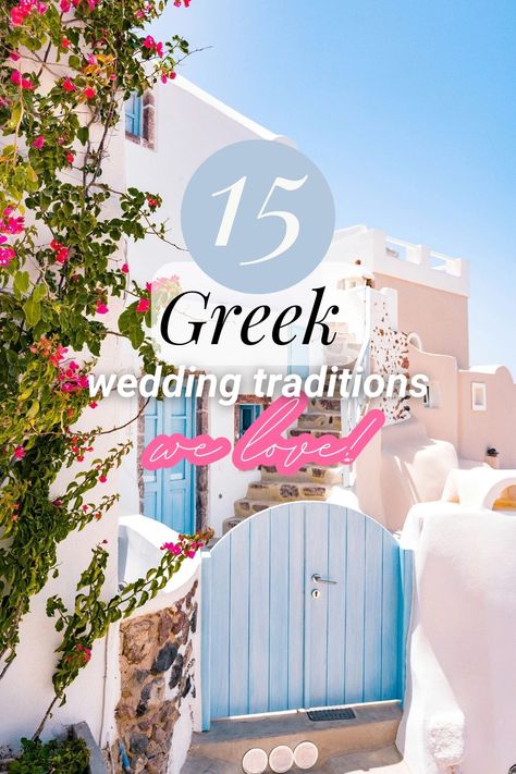 Greece Wedding Colors, Greek Wedding Inspiration, Greek Wedding Ideas, Greek Wedding Decor, Wedding Traditions Unique, Greece Wedding Venues, Destination Wedding Gift Bags, Greek Wedding Traditions, Top Honeymoon Destinations