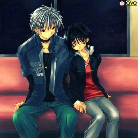 Leaning on his shoulder when sleeping.. Leaning On Shoulder, Anime Couples Hugging, Emo Couples, Hugging Couple, Manga Love, I Love Anime, Anime Quotes, Couples In Love, Cute Anime Couples