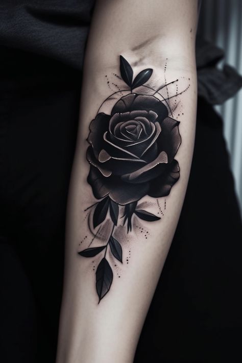 Black Rose Tattoo Meaning, Tattoo Avant Bras, Rose Tattoo Cover Up, Dark Roses Tattoo, Forearm Cover Up Tattoos, Black Rose Tattoo, Cover Up Tattoos For Women, Tato Dengan Makna, Black Tattoo Cover Up