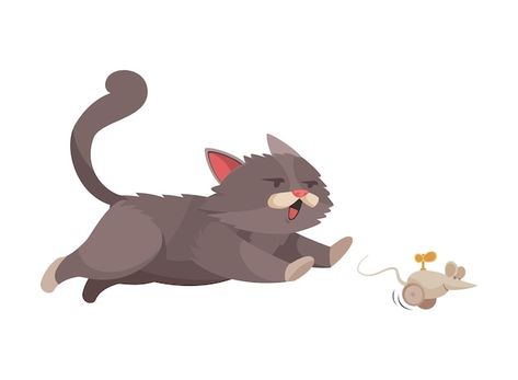 Playful kitten running after toy mouse c... | Premium Vector #Freepik #vector #cat-character #cute-cat #cat-tail #cat-cartoon Running Drawing, Running Illustration, Running Cartoon, Running Art, Mouse Illustration, Kitten Drawing, Cat Run, Mouse Drawing, Illustration Art Kids