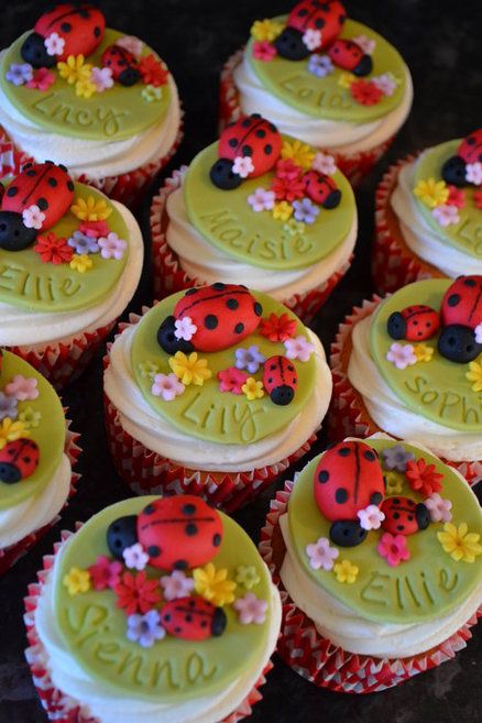 Ladybird Cupcakes  Cake by cupandcake Ladybird Cupcakes, Ladybird Cake, Novelty Cupcakes, Cakes Creative, Mini Christmas Cakes, Ladybug Cakes, Ladybug Cake, Dessert Table Birthday, Owl Cupcakes