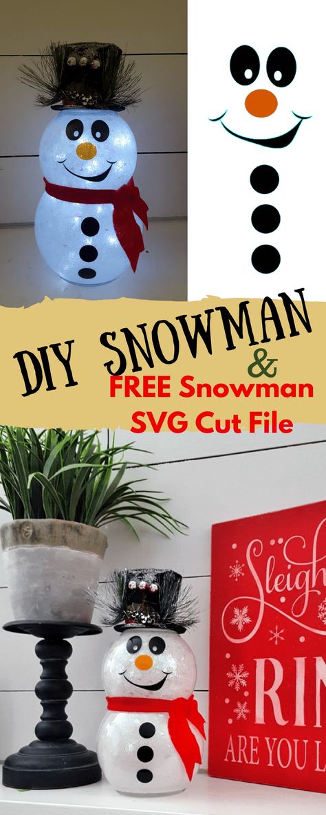 DIY snowman Fishbowl Snowman, Diy Christmas Snowman, Diy Schneemann, Snowman Crafts Diy, Dollar Tree Christmas Decor, Snowman Christmas Decorations, Diy Snowman, Dollar Tree Christmas, Glitter Diy