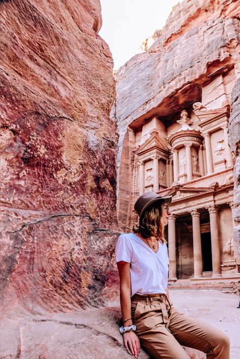 A One Week Itinerary for Jordan - Helena Bradbury |how to spend a week in Jordan | how long should you spend in Jordan | how to get to Petra | visit petra | the treasury | the Monastery | visit Jordan | how to get around Jordan | driving in jordan | jordan pass | jerash | wadi rum | petra by night | tips for petra | travel guide | travel information | visa | things to see and do | travel tips | female travel | women travel | Jordan travel guide | where to stay | travel photography وادي رم, Travel Jordan, Visit Jordan, Petra Travel, Wadi Rum Jordan, Traveling By Yourself, City Of Petra, Jordan Photos, Travel Women