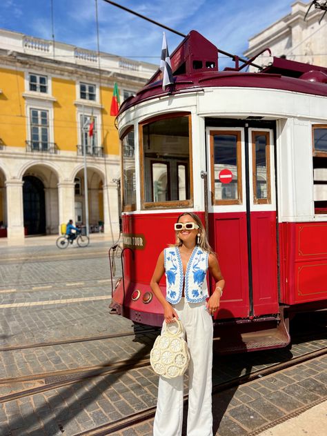 What To Wear In Portugal This Spring | Styled by McKenz Lisbon Portugal Outfit September, Lisbon Outfit Ideas, Lisbon Portugal Fashion, Porto Outfits Summer, Portugal Outfits Spring, Portugal Outfits Summer, Portugal Moodboard, Lisbon Portugal Outfit, What To Wear In Portugal