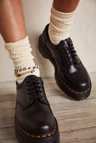 Doc Martens Outfit Street Style, Doc Oxfords, Oxford Shoes Outfit Women's, 8053 Quad, Ruffle Sock, Platform Oxford Shoes, Oxfords Outfit, Platform Oxfords, Oxford Platform Shoes