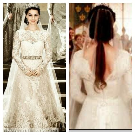 CW's Reign Wedding dress. Gorgeous Wedding 101, Marie Stuart, Reign Fashion, Reign Dresses, Long Sleeve Wedding Dress Lace, Royal Dresses, Royal Look, Royal Outfits, Lace Bridal Gown