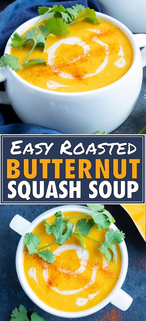 Squash Soup With Coconut Milk, Whole 30 Vegan, Soup With Coconut Milk, Vegan Butternut Squash Soup, Paleo Thanksgiving, Baked Butternut Squash, Butternut Soup, Coconut Milk Soup, Butternut Squash Recipes Soup