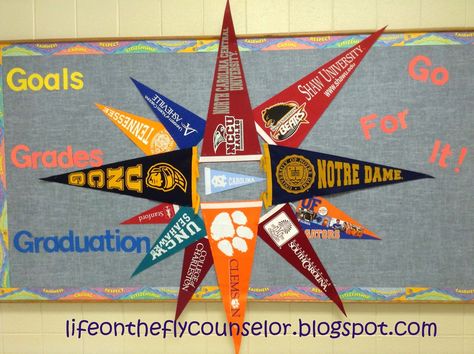 College pennant pinwheel bulletin board Life on the Fly.... A School Counselor Blog: Off to the Races..... School Counselor Bulletin Boards, Counselor Bulletin Boards, School Counseling Bulletin Boards, Counseling Bulletin Boards, College Pennants, High School Bulletin Boards, College Bulletin Boards, College Counseling, High School Counselor