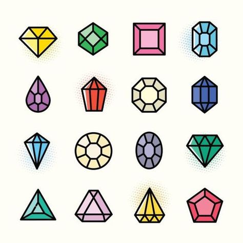 Gem Drawing, Jewel Drawing, Crystal Drawing, Outline Illustration, History Painting, Sketch Notes, Art Organization, Vector Art Illustration, Bullet Journal Doodles