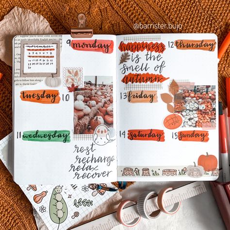 November Bujo Spread, November Bullet Journal Weekly Spread, November Weekly Spread, Fall Bujo, Leaves Doodle, Journal Weekly Spread, Journal Weekly, Bullet Journal Weekly, Bullet Journal Weekly Spread