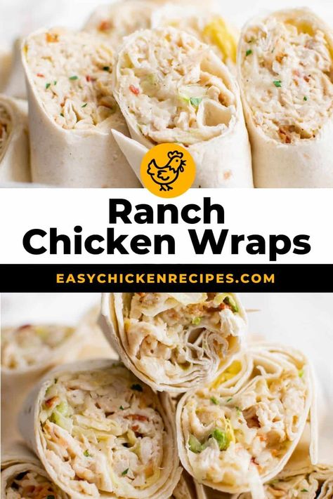 Chicken Ranch Wraps make for a quick, easy, and delicious lunch! They're seriously satisfying and totally hit the spot. Chicken Ranch Wraps, Ranch Wraps, Chicken Bacon Ranch Wrap, Wraps Recipes Easy, Chicken Ranch, Chicken Wrap Recipes, Chicken Lunch, Lunch Wraps, Pre Cooked Chicken