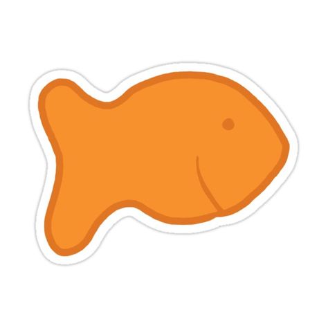 Goldfish Snack Drawing, Snack Tattoo, Snack Drawing, Goldfish Sticker, Goldfish Snack, It's Funny, Cool Stickers, Goldfish, Decorate Laptops