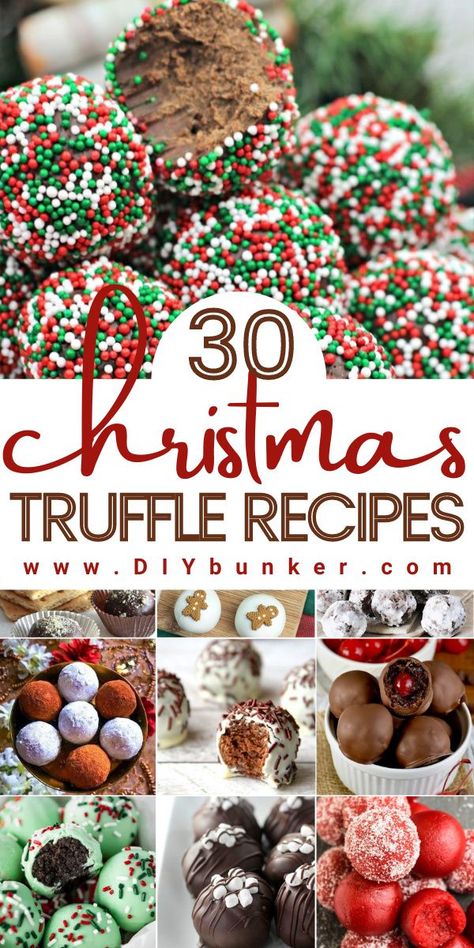 Truffle Recipe Christmas, Recipes To Bake, Truffle Recipes, Christmas Truffles, Dessert Truffles, Truffles Recipe, Candy Truffles, Christmas Candy Recipes, Candy Recipes Homemade