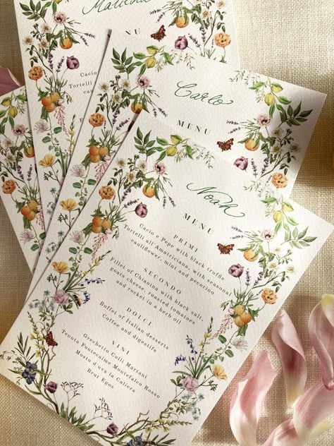 Custom Illustrated Wedding Invitations, Illustrated Wedding Invitations, Wedding Crest, Wedding Stationery Design, Wildflower Wedding, Wedding Mood, Italian Wedding, Custom Wedding Invitations, Wedding Stationary