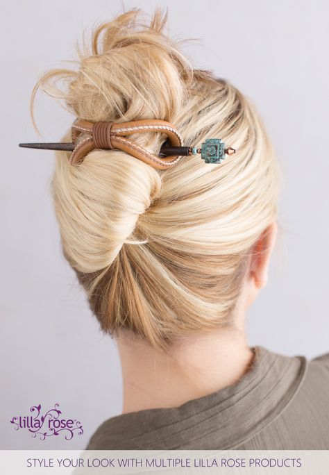 leather 8 hair barrette with stick 2016 Hair Trends, Leather Hair Accessories, Haircut Styles For Women, Lilla Rose, French Twist Hair, Oh My Goodness, Rose Hair, Hairdo For Long Hair, Haircuts For Long Hair