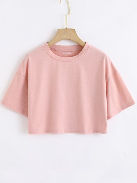 Shein Pink Top, Carina Core, Peach Crop Top, Tops Bonitos, Laundry List, Pink Tee Shirt, Dutton Ranch, Kids Tee Shirts, Pink Shirts