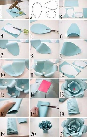 Paper Flower Patterns, Paper Flower Art, How To Make Paper Flowers, Paper Flowers Craft, Diy Crafts Paper Flowers, Tissue Paper Flowers, Giant Paper Flowers, Paper Flower Tutorial, Paper Crafts Origami